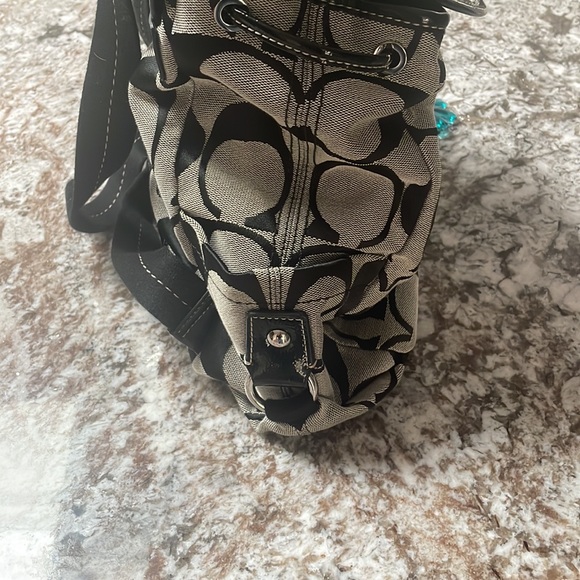 Coach kyra signature backpack purse black and grey - Picture 10 of 10